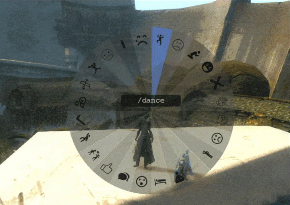 Video demonstrating the Emote Wheel in action, showing the dance emote